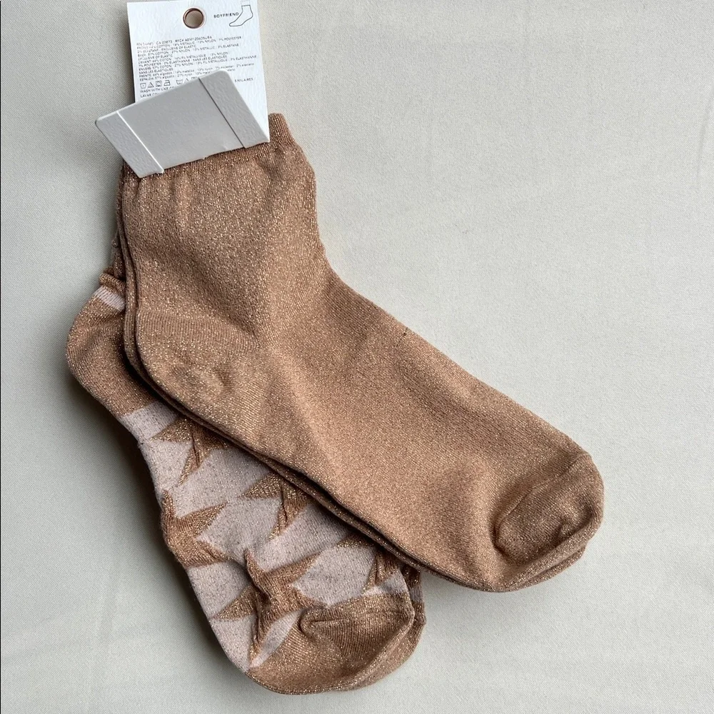 American Eagle Outfitters Boyfriend Star Shimmer Socks 2 Pack